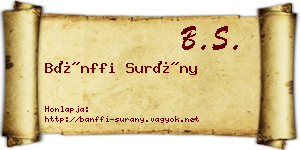 Bánffi Surány névjegykártya